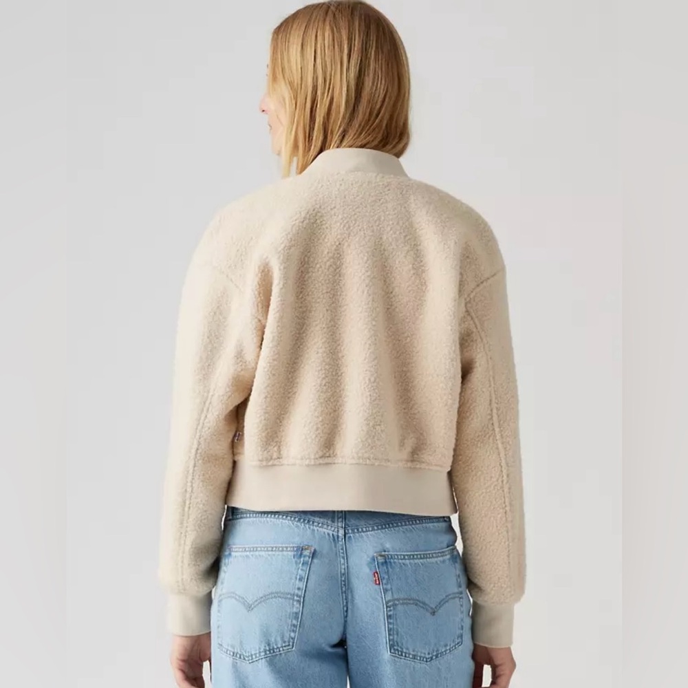 LEVI’S CROPPED VARSITY BOMBER JACKET - Picture 3 of 10